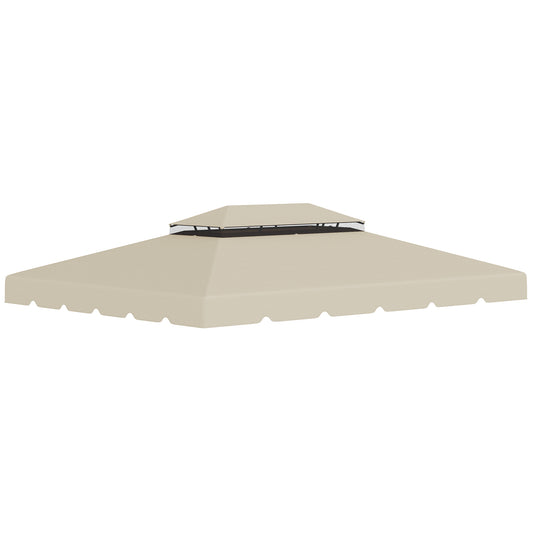 Outsunny Techo De Repuesto Para Cenador 4x3 M Con Doble Techo Beige_0