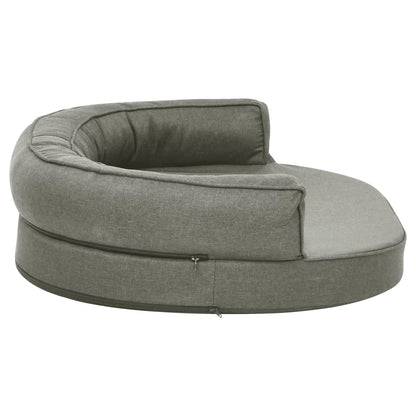 Vidaxl Colchón De Cama De Perro Ergonómico Aspecto Lino Gris 75x53 Cm_5