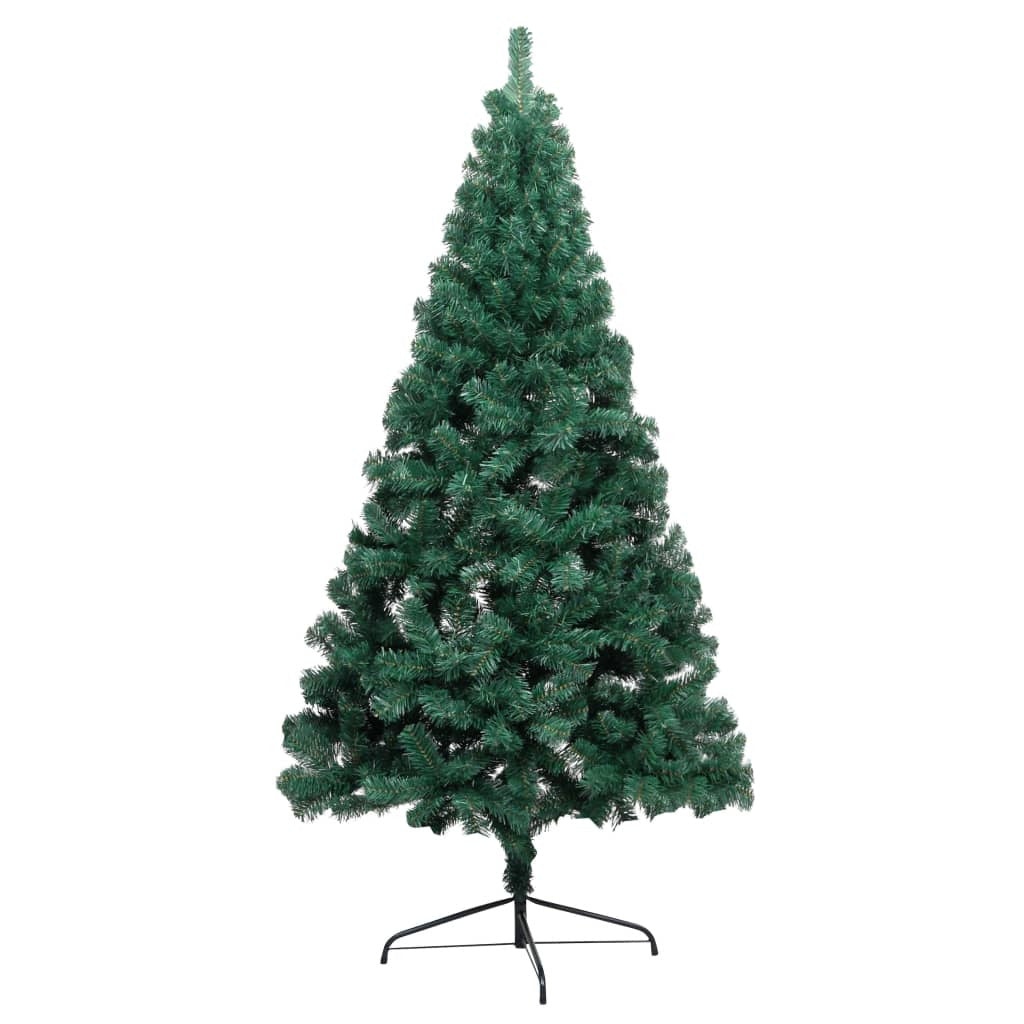 Vidaxl Medio Árbol De Navidad Artificial Led Y Soporte Pvc Verde 240cm_3