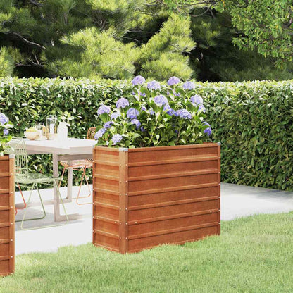 Arriate Oxidado De Acero Corten 100x40x77 Cm_1