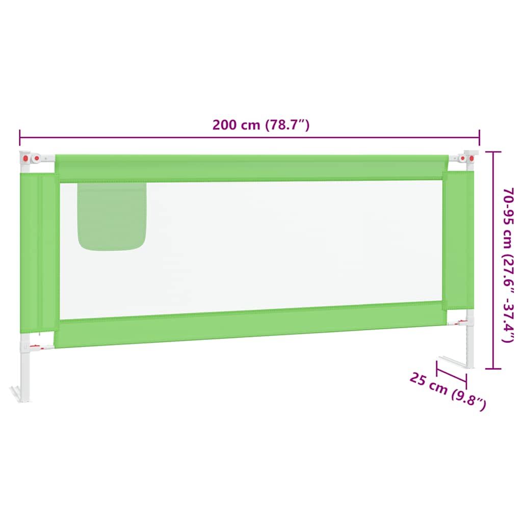 Vidaxl Barandilla De Seguridad Cama De Niño Verde Tela 200x25 Cm_2