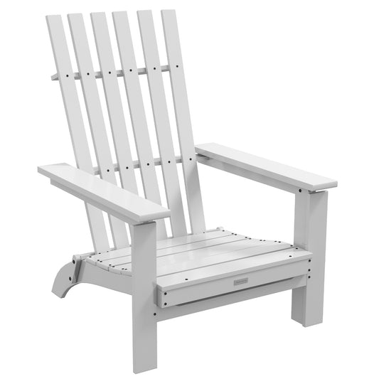 Outsunny Silla Adirondack De Madera Plegable Con Reposabrazos 68x81x93 Cm Blanco_0