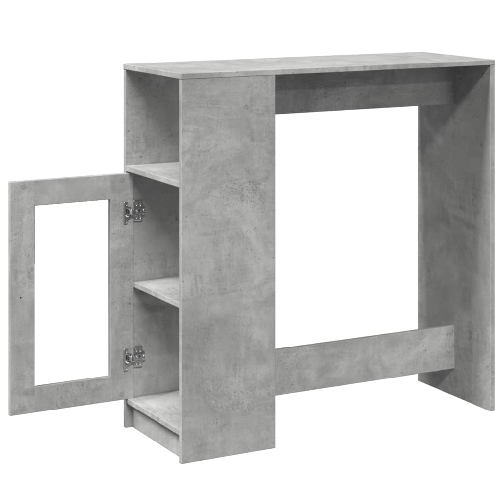 Mesa Alta Bar Con Estantes Madera Gris Hormigón 101x40x103,5 Cm_3