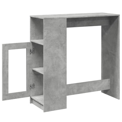 Mesa Alta Bar Con Estantes Madera Gris Hormigón 101x40x103,5 Cm_3