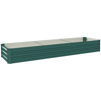 Outsunny Jardinera Exterior Grande Rectangular De Acero Galvanizado 240x60x30 Cm_0