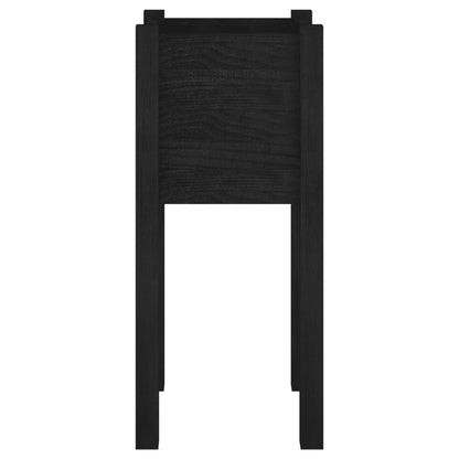 Jardinera De Madera Maciza De Pino Negro 31x31x70 Cm_3
