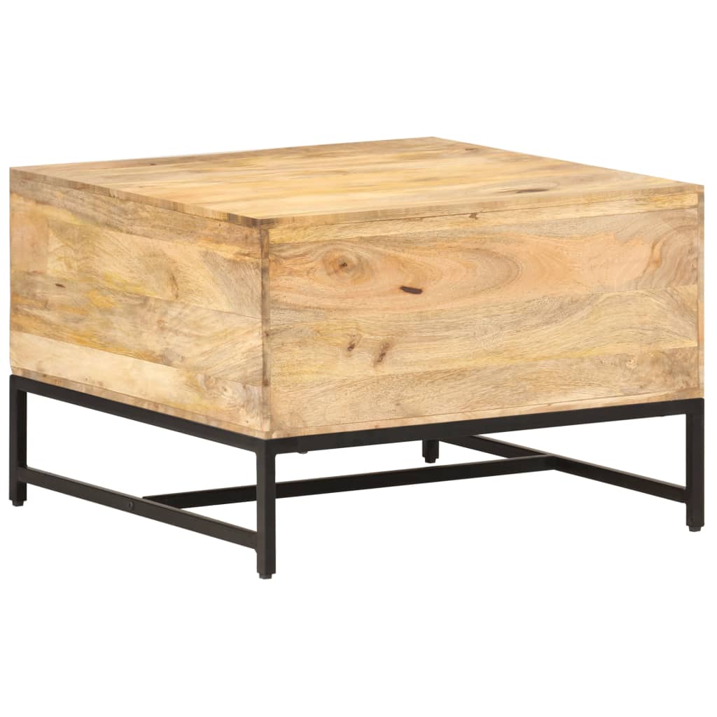 Mesa De Centro Madera Maciza De Mango 67x67x45 Cm_2