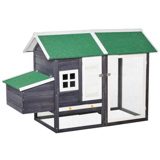 Pawhut Gallinero Madera Exterior Con Nido Corral Y Techo Asfáltico 170x81x110 Cm_0