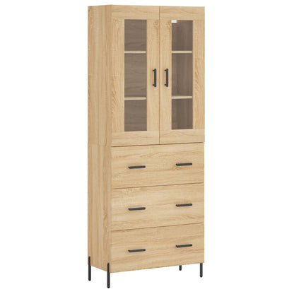Aparador Alto Madera Contrachapada Color Roble 69,5x34x180 Cm_1