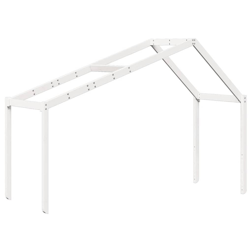 Techo De Cama Infantil Madera Maciza Blanco 213x95,5x144,5 Cm_0