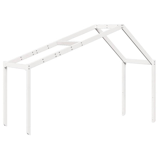 Techo De Cama Infantil Madera Maciza Blanco 213x95,5x144,5 Cm_0