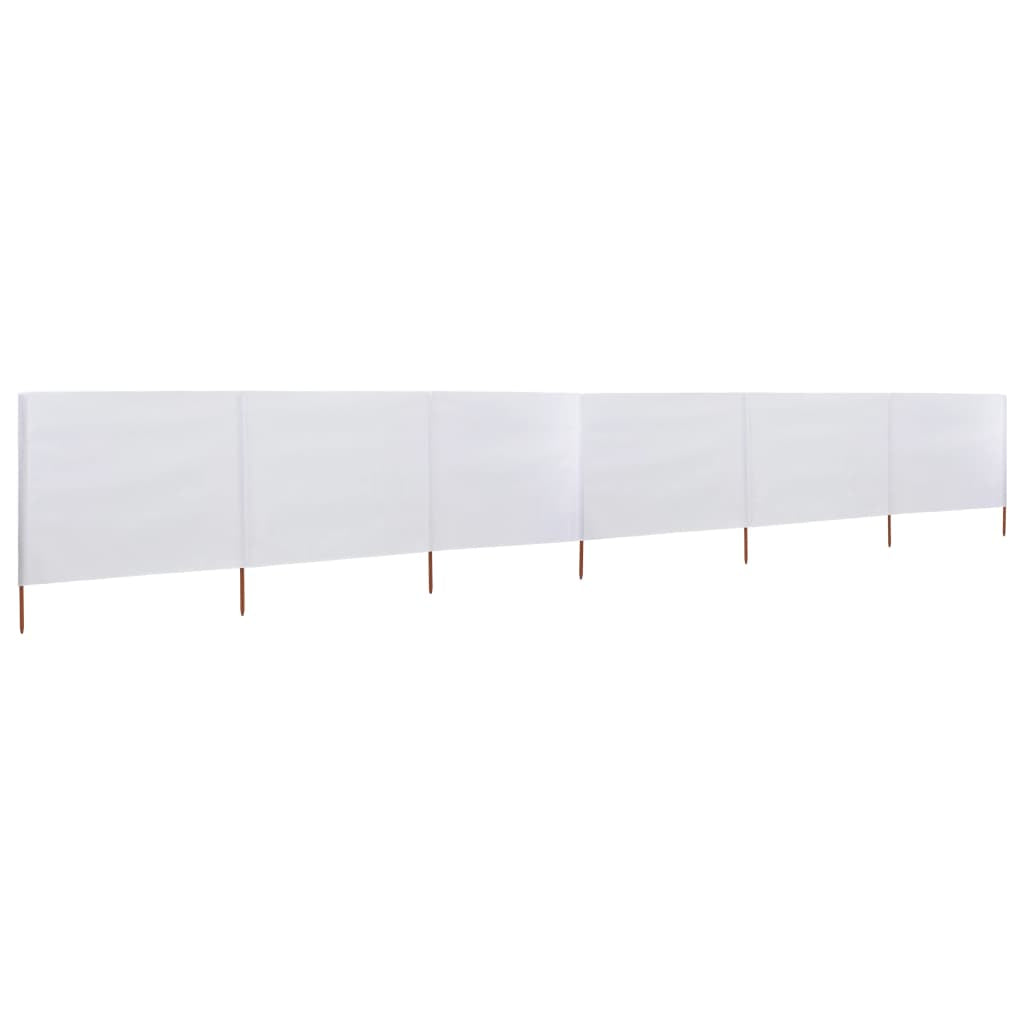 Vidaxl Paravientos De Playa De 6 Paneles De Tela 800x80 Cm Blanco_0