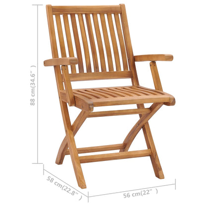 Vidaxl Sillas De Jardín Plegables 6 Uds Madera Maciza Teca Con Cojines_2