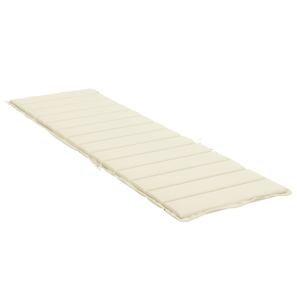Vidaxl Cojín De Tumbona De Tela Oxford Crema 200x60x3 Cm_3