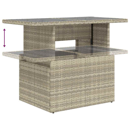 Set De Sofás De Jardín 7 Pzas Con Cojines Ratán Pe Gris Claro / Vetonek_2