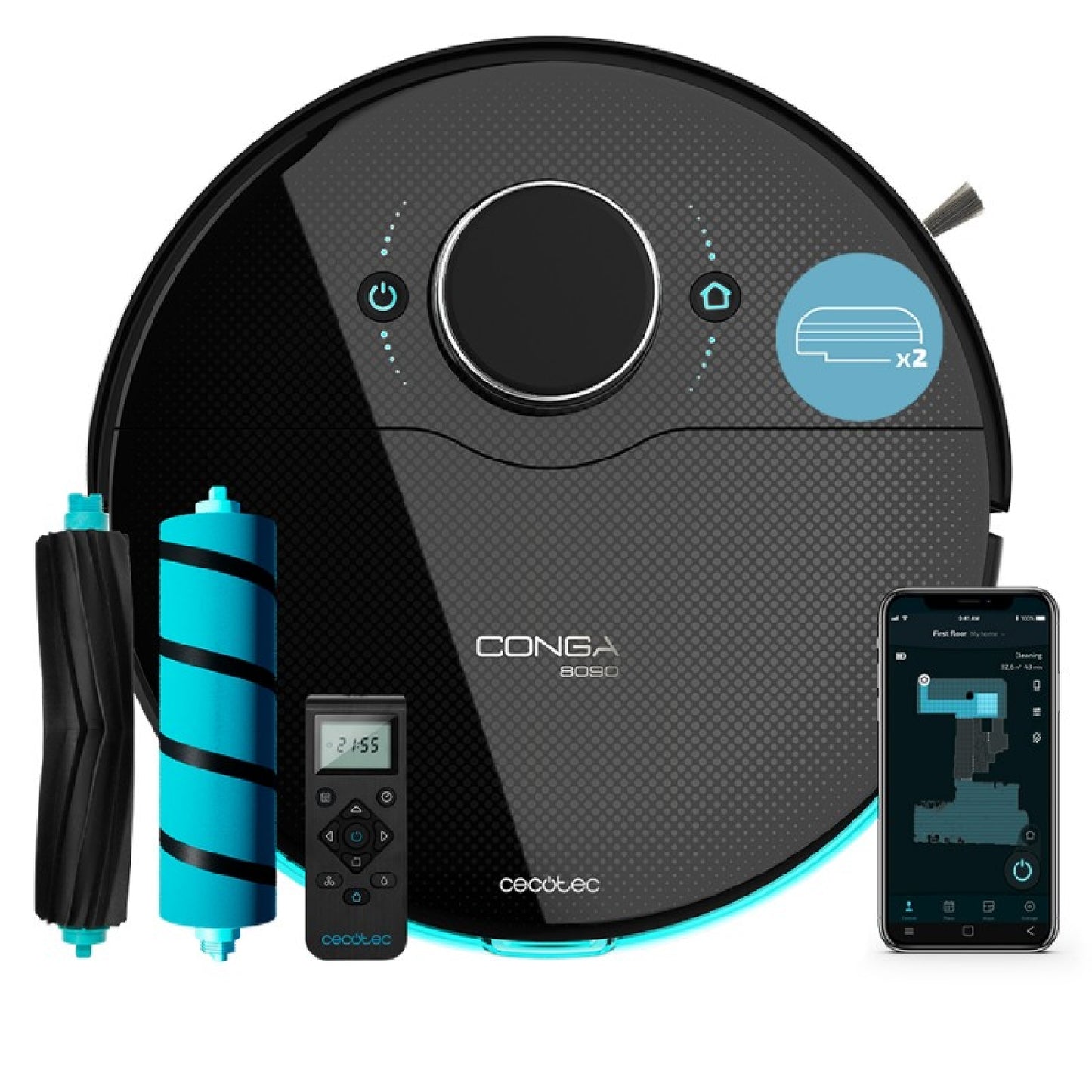Cecotec Robot Aspirador Y Friegasuelos Con Mando Conga 8090 Ultra X. Tecnología Láser Máxima Potencia De 10000 Pa Cepill_0