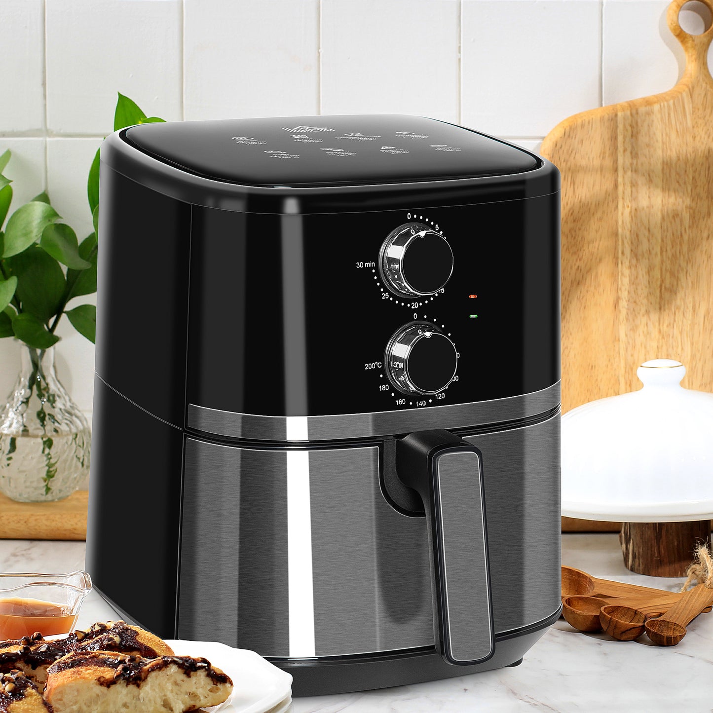 Homcom Freidora Sin Aceite 1500w 4,5l 8 Programas Y Temporizador 35,5x28x33,8 Cm_1