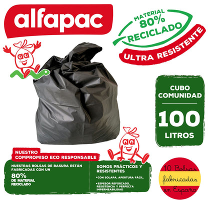 80% Reciclado 3 Rollos De 10 Bolsas De Basura De 100l_1