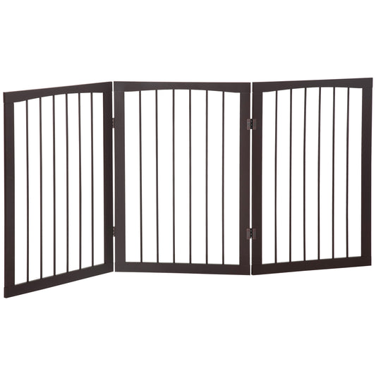 Pawhut Barrera De Seguridad Plegable Perros Pequeños 160x76 Cm Para Puertas Café_0