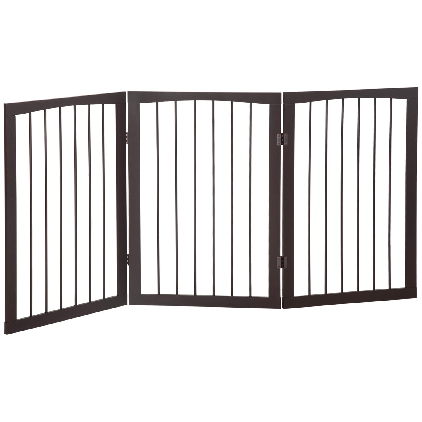 Pawhut Barrera De Seguridad Plegable Perros Pequeños 160x76 Cm Para Puertas Café_0