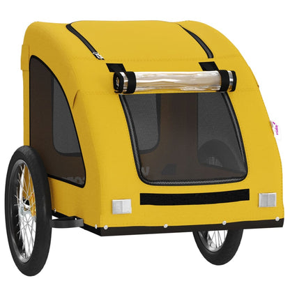 Remolque De Bicicleta Mascotas Hierro Tela Oxford Amarillo_4