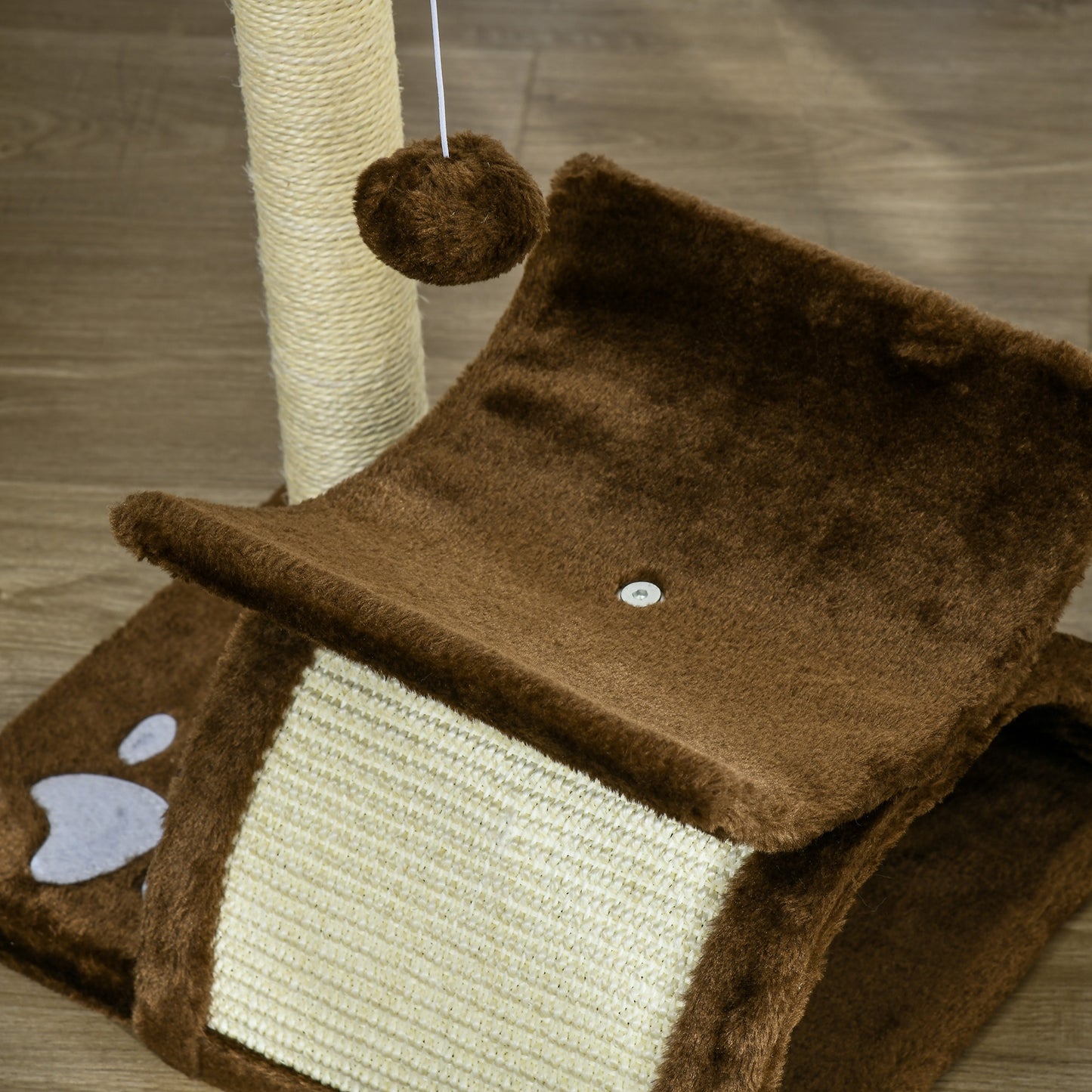 Pawhut Rascador Para Gatos Árbol Rascador Centro De Actividad 40x30x43cm Sisal_3