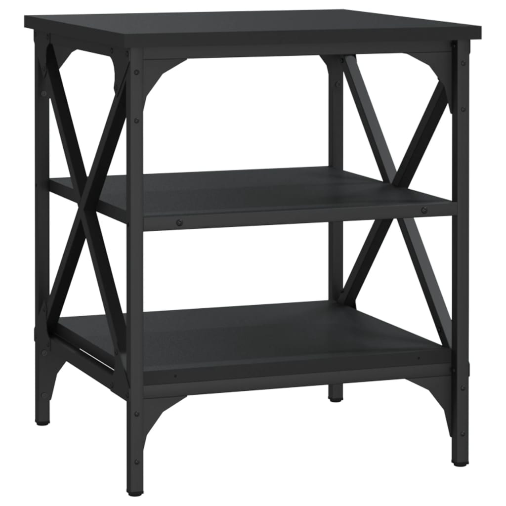 Mesa Auxiliar Madera Contrachapada Negro 40x42x50 Cm_0