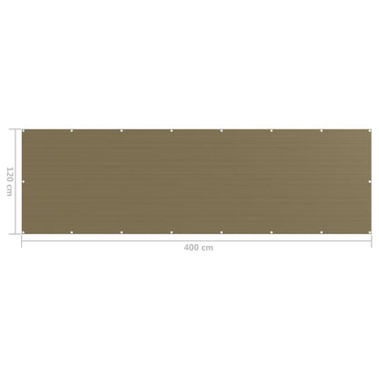 Vidaxl Toldo Para Balcón Hdpe Gris Taupe 120x400 Cm_2