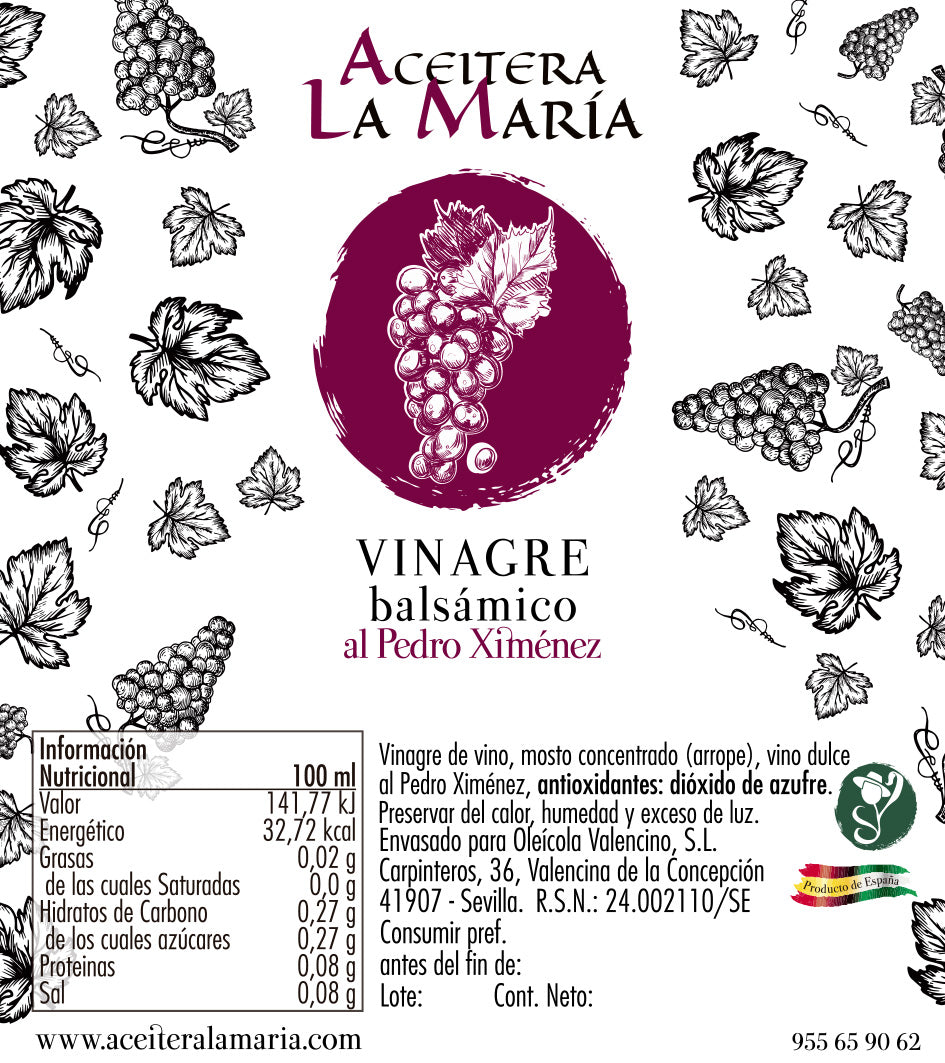 Vinagre Balsámico Al Pedro Ximenez 50 Cl Con Vertedor