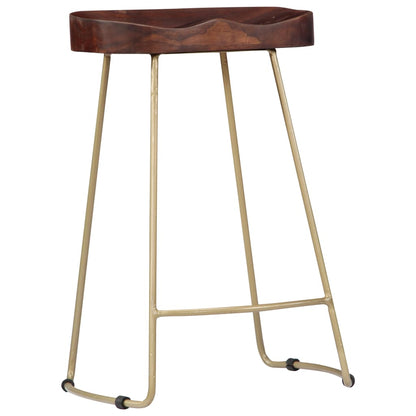 Taburetes De Cocina Gavin 2 Unidades Madera Maciza De Mango_0
