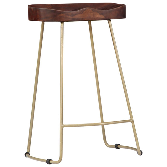 Taburetes De Cocina Gavin 2 Unidades Madera Maciza De Mango_0