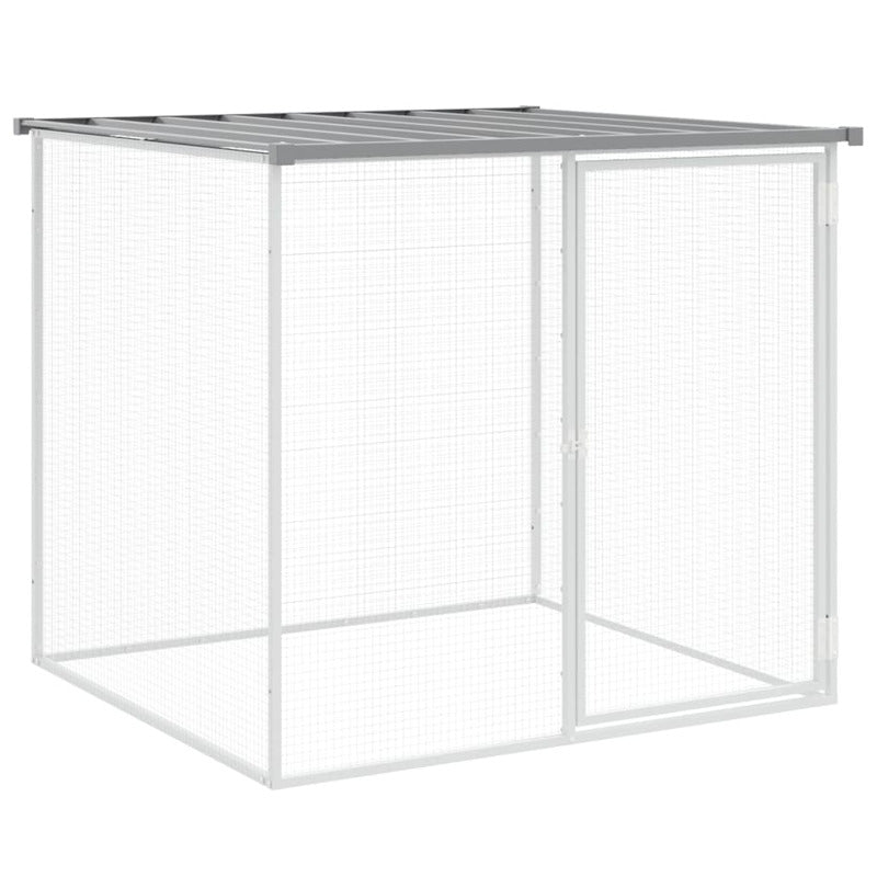 Vidaxl Gallinero Con Techo Acero Galvanizado Gris Claro 803x98x90 Cm_5