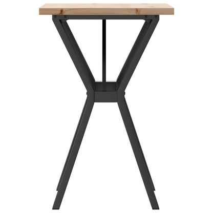 Mesa De Comedor Marco Y Madera Maciza Pino Y Acero 50x50x75,5cm_3