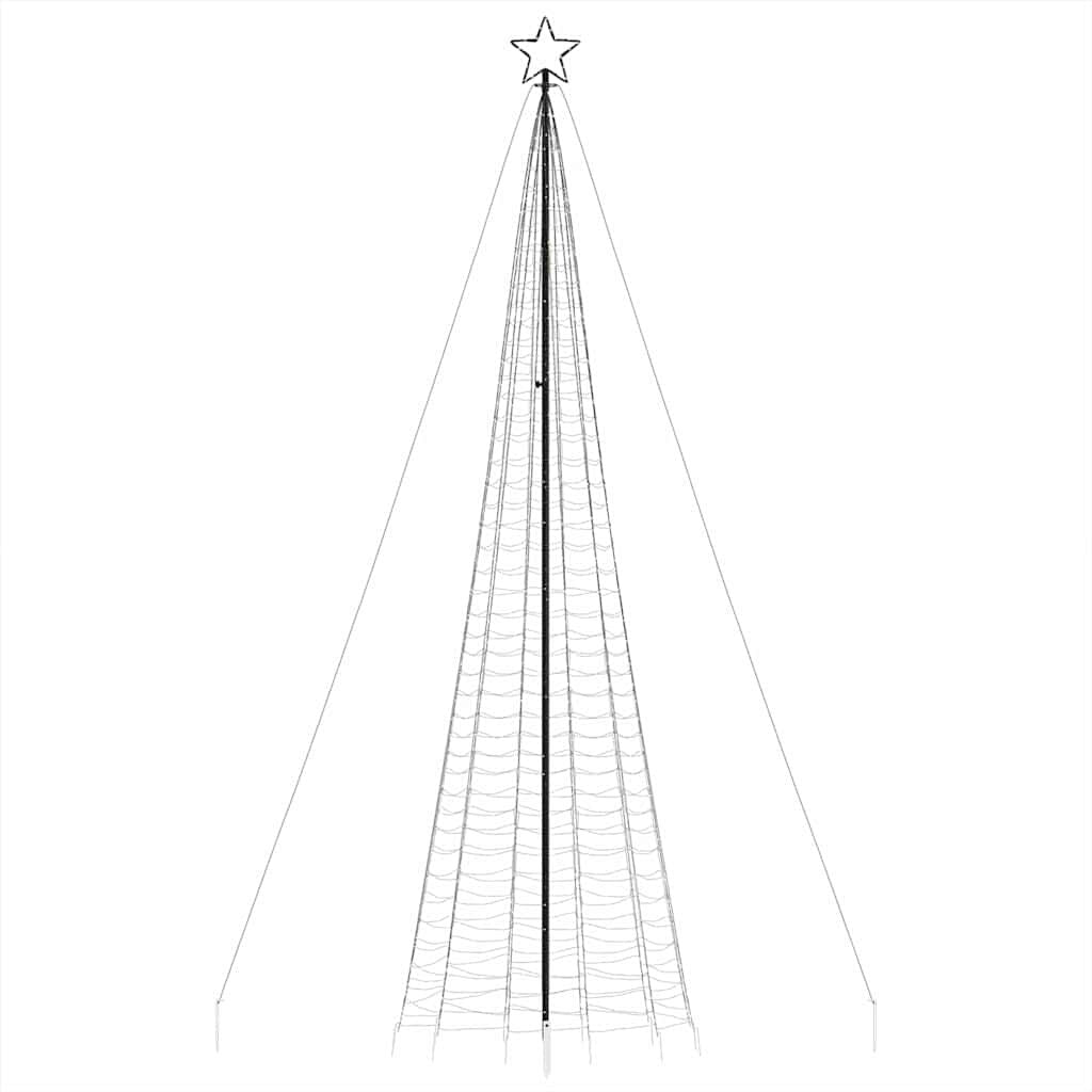Vidaxl Árbol De Navidad Led Con Estacas 1534 Leds Blanco Cálido 500 Cm_3