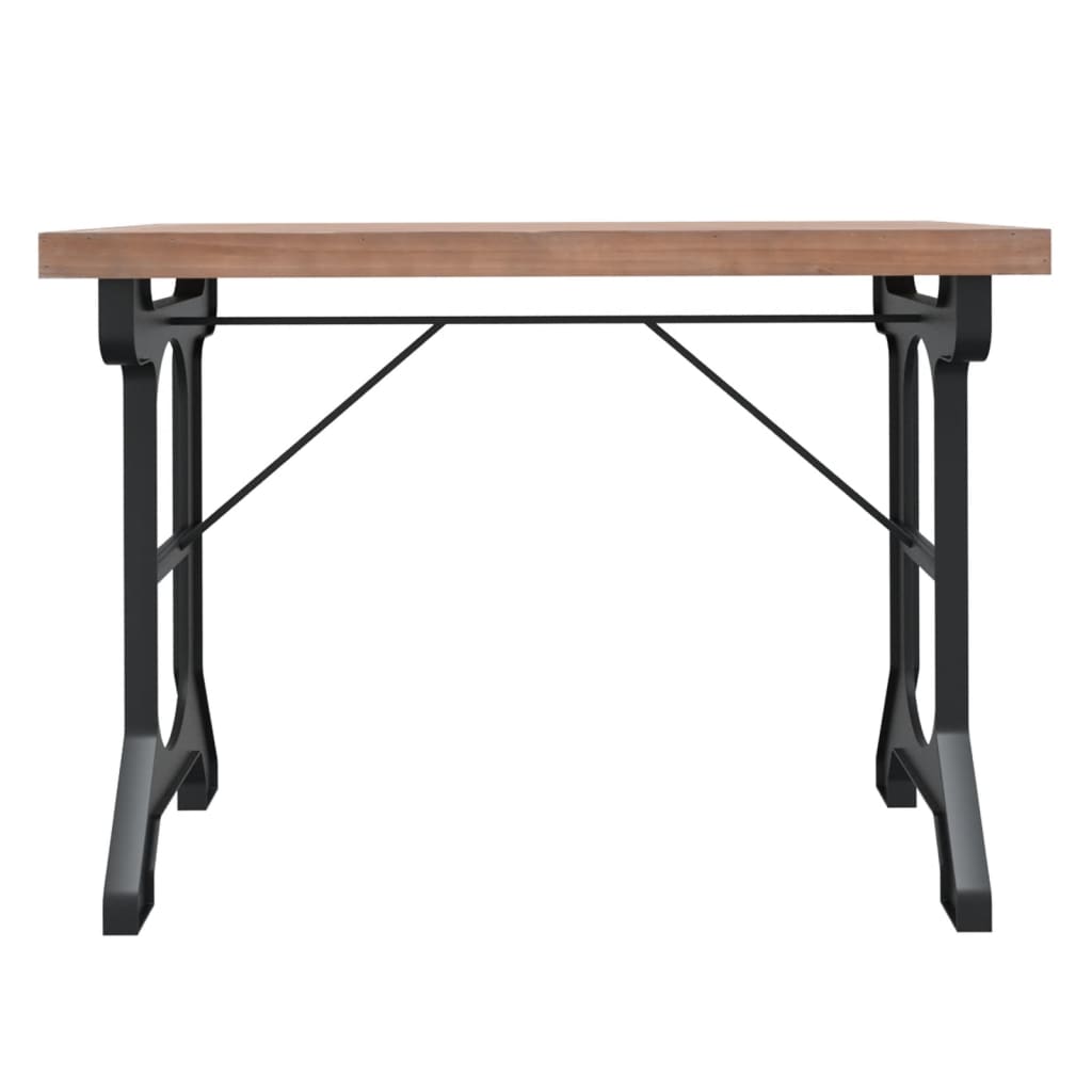 Mesa De Comedor Madera Maciza De Abeto Y Hierro 110x65x82 Cm_1