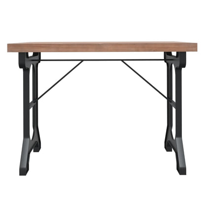 Mesa De Comedor Madera Maciza De Abeto Y Hierro 110x65x82 Cm_1