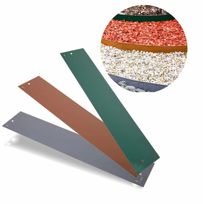 Borde De Césped Metálico 13,5cm X 120cm, Color: Marrón_0