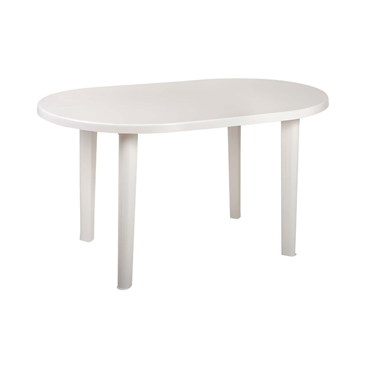 Mesa De Resina Oval Breeze Blanco 137x85x72cm O91_0