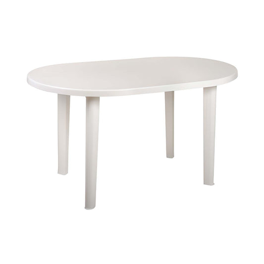 Mesa De Resina Oval Breeze Blanco 137x85x72cm O91_0