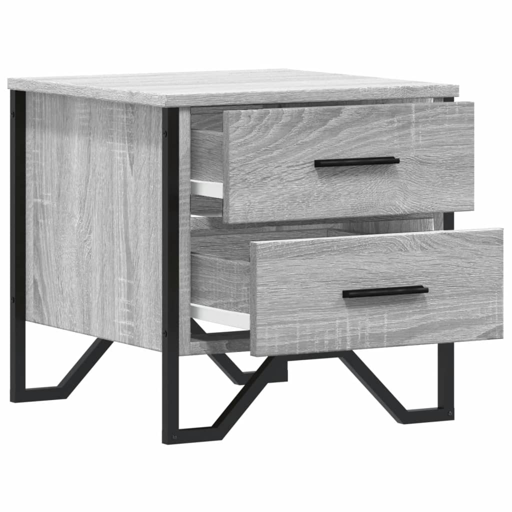 Mesita De Noche Madera De Ingeniería Gris Sonoma 40x41x40 Cm_4