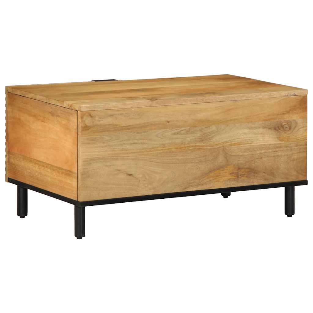 Mesa De Centro Marrón 80x50x40 Cm Madera Maciza Mango_3