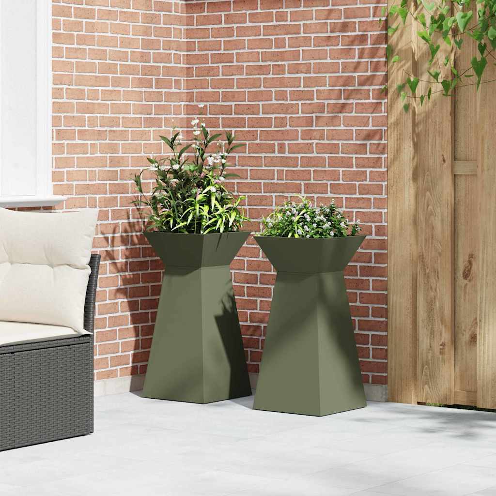 Maceta Pilar 2 Pcs Oliva 35 X 35 X 73 Cm_3