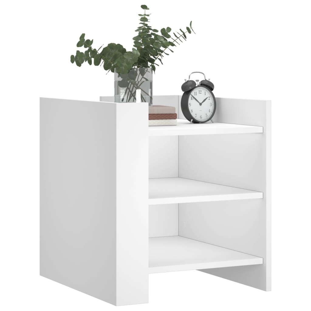 Mesita De Noche Madera De Ingeniería Blanco 45x50x50 Cm_1