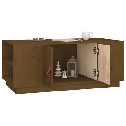 Mesa De Centro Madera Maciza De Pino Marrón Miel 100x50x41 Cm_2