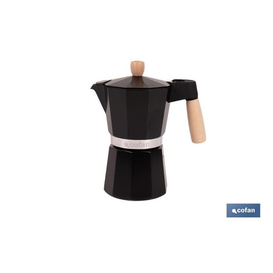 Cafetera Italiana De Inducción Negra 6 Tazas_0