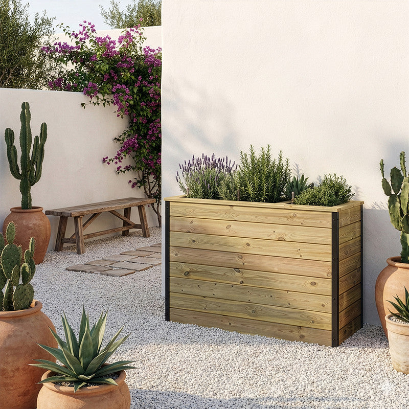 Jardinera De Madera Con Autorriego 110x40x80 Cm Nidum Hortalia_1