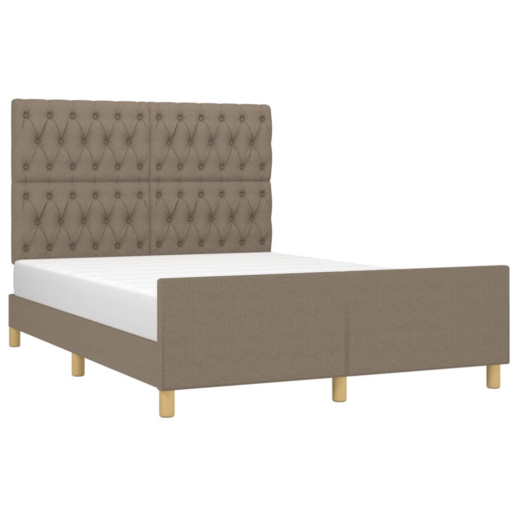 Estructura De Cama Con Cabecero De Tela Gris Taupe 140x200 Cm / Vetonek_1