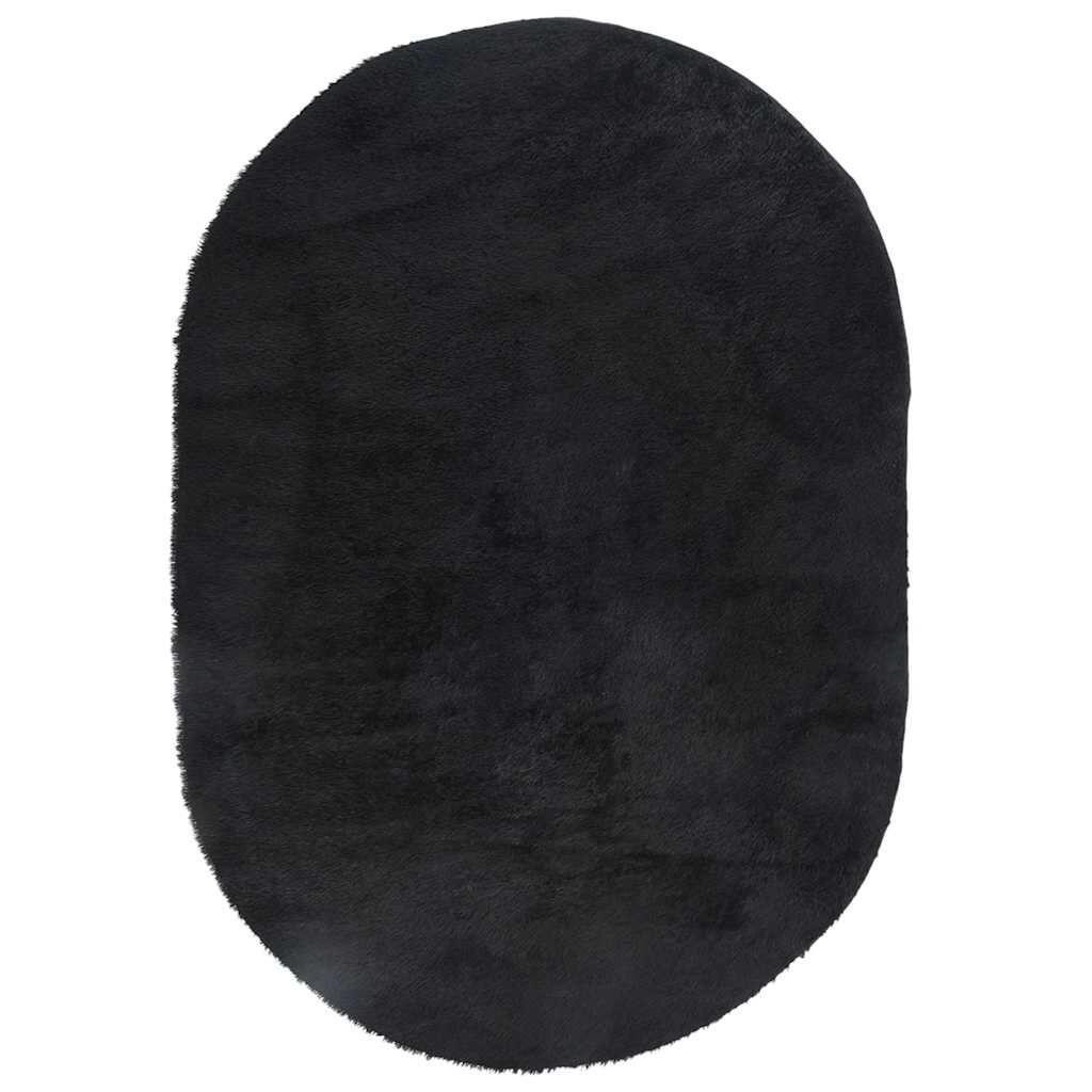 Vidaxl Alfombra Peluda De Pelo Largo Navarra Negra 300x200cm Poliéster_0