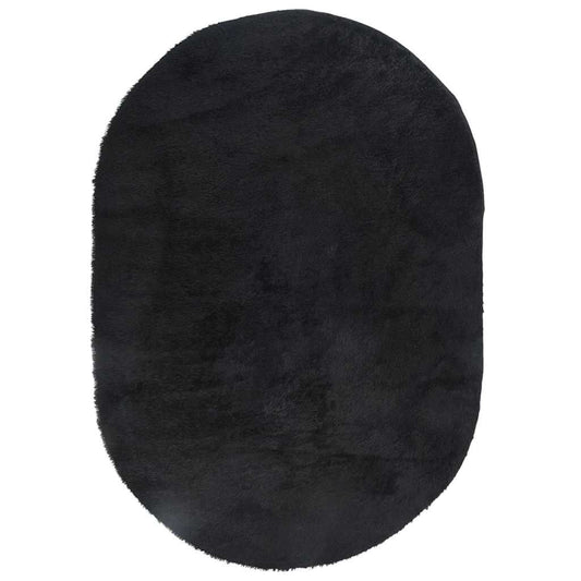 Vidaxl Alfombra Peluda De Pelo Largo Navarra Negra 300x200cm Poliéster_0