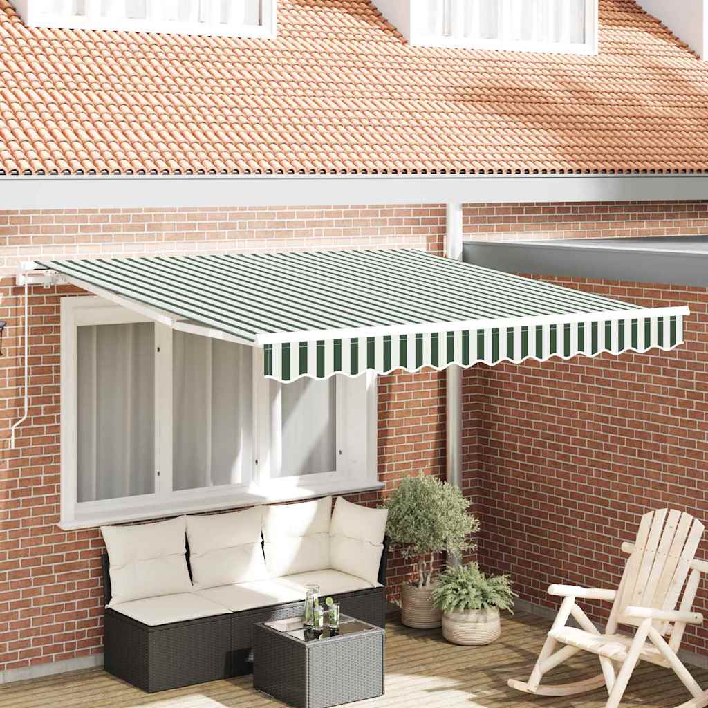 Toldo Retráctil Verde Y Blanco 350 X 250 Cm_1